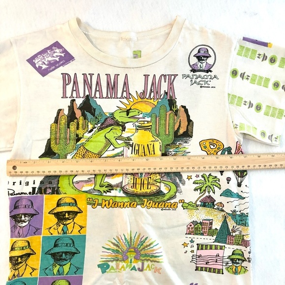 Vintage Panama Jack AOP Single Stitch Pastel T-Shirt Tee Size Youth Small - Picture 7 of 8